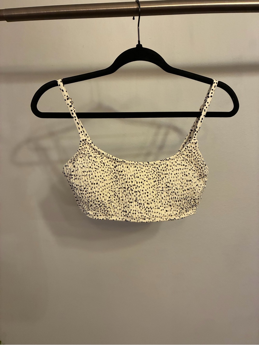Xhilaration Smocked Bikini Top Cream Black Size Large